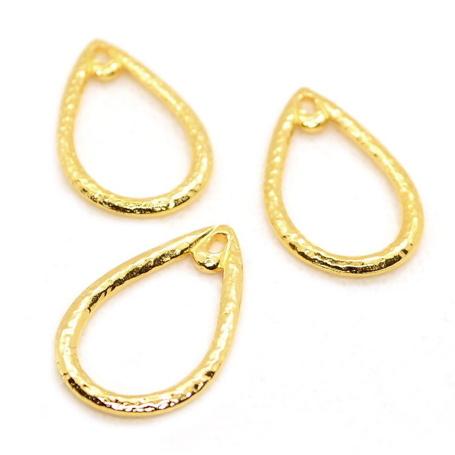 Hammered Teardrop- Gold