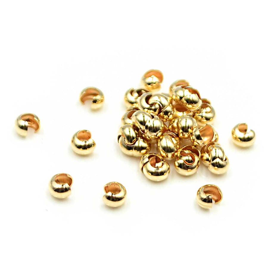 3mm Crimp Covers- Gold Filled