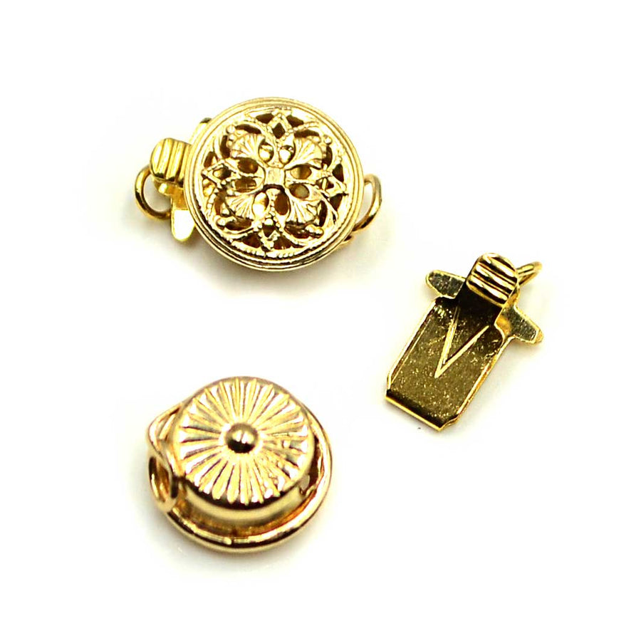 Round Filigree Clasp- Gold Filled
