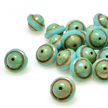Saturn 8- Green Turquoise Picasso - Beadshop.com