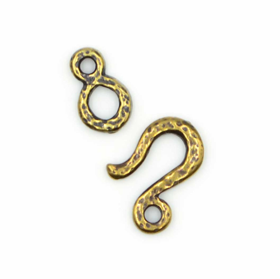Hammered Hook and Eye- Antique Brass