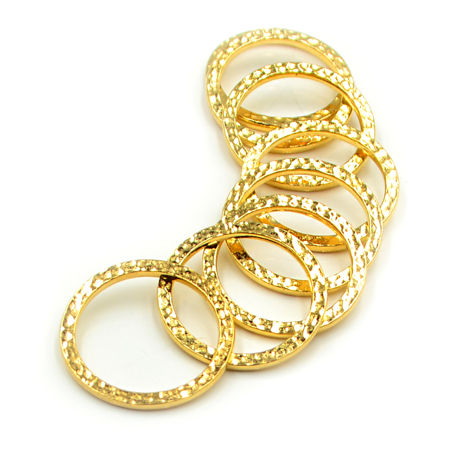 1 Inch Hammertone Ring- Gold