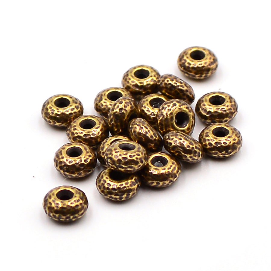 Puffy Rondelle- Antique Brass