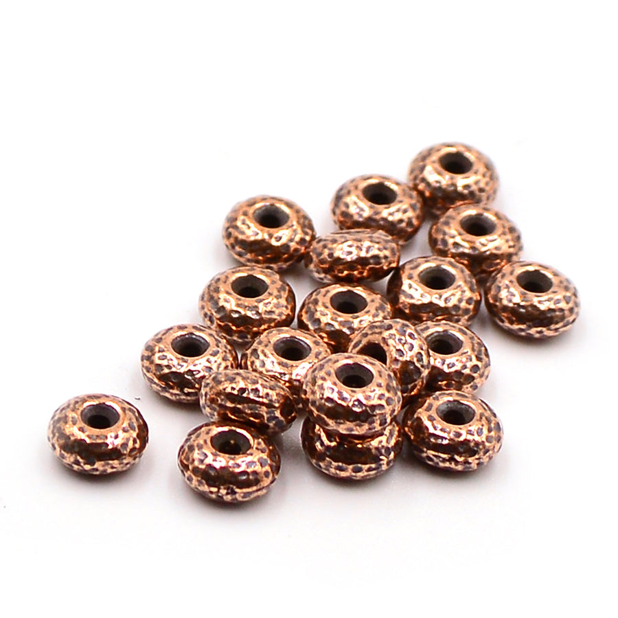 Puffy Rondelle- Antique Copper
