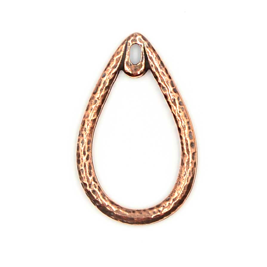 Hammered Teardrop- Ant. Copper
