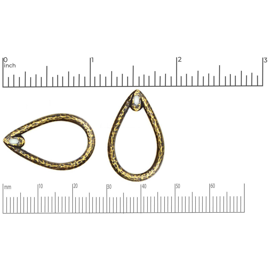Hammered Teardrop- White Bronze