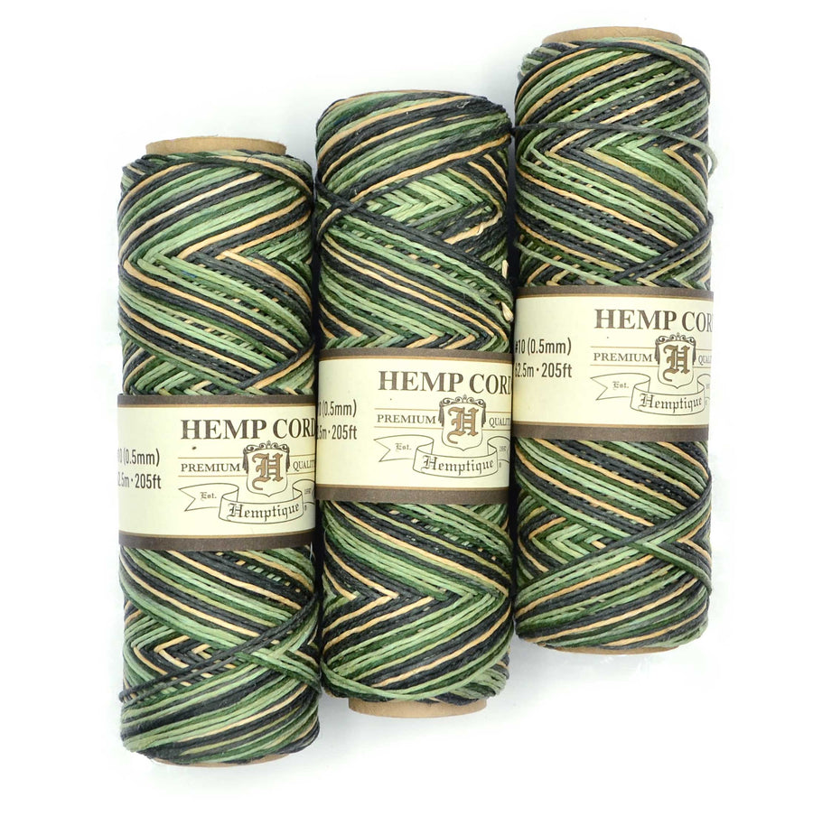 Hemp Cord #10- Variegated Camouflage