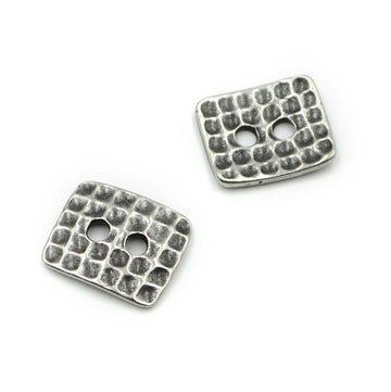 Honeycomb Button- Silver