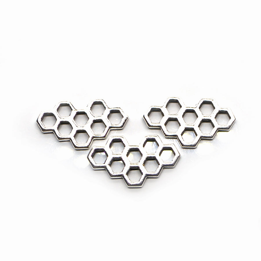 Honeycomb Link- Antique Silver