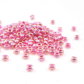 6-355 Hot Pink Lined Crystal AB 6/0 , 6/0 Miyuki Seed Beads - Helby, Beadshop.com
