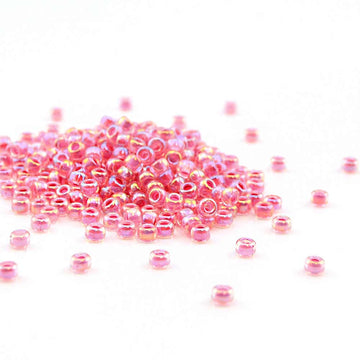 8-355- Hot Pink Lined Crystal AB , 8/0 Miyuki Seed Beads - Helby, Beadshop.com