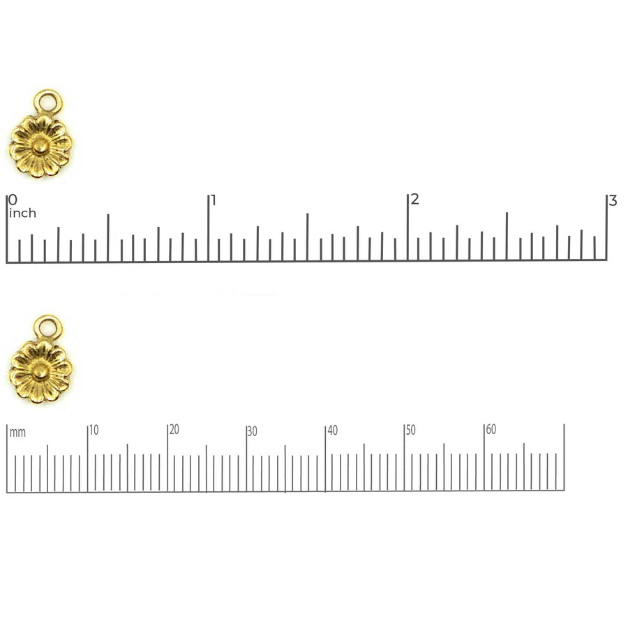 Itsy Flower Aster Charm- Antique Gold