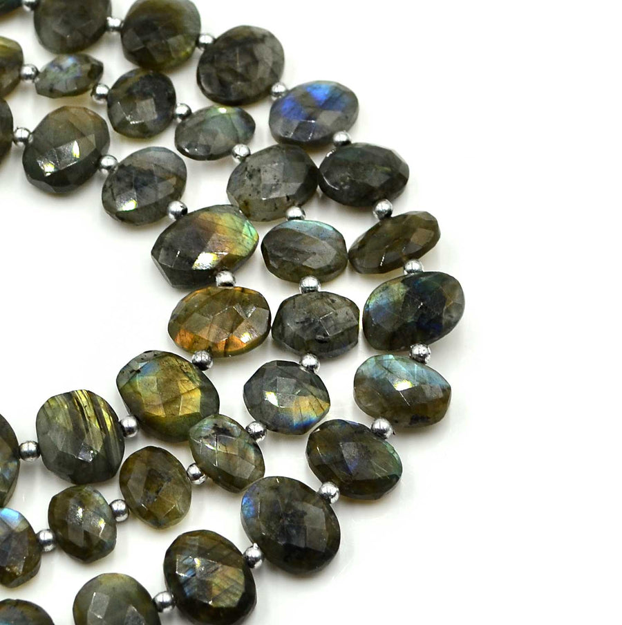 Labradorite- Faceted Center Drilled Ovals