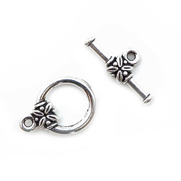 Leafy Toggle- Antique Silver