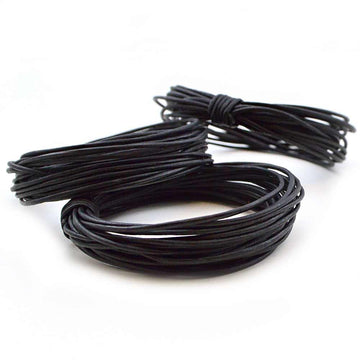 Black- 1.0mm Indian , Leather - Leathercord USA, Beadshop.com