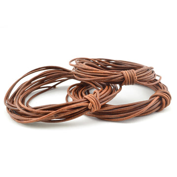 Distressed Brown- 1.5mm Indian , Leather - Leathercord USA, Beadshop.com - 2