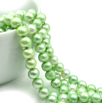 Light Green Potato Pearls, 7.5-8mm
