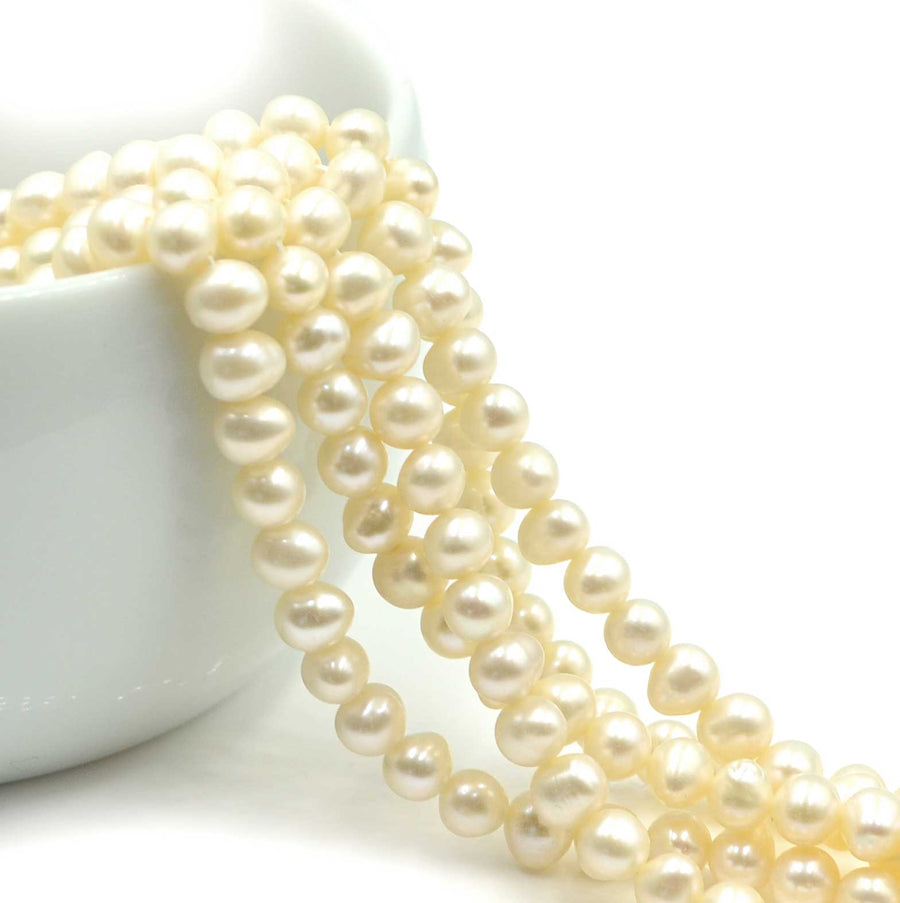 White Potato Pearls, 5-5.5mm