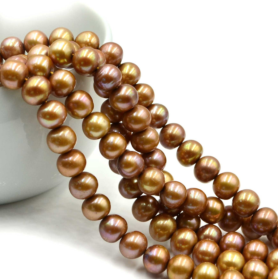 Gold Potato Pearls, 9-9.5mm