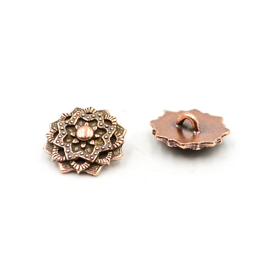 Mandala Button- Antique Copper