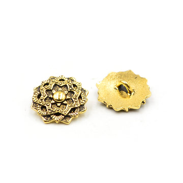 Mandala Button- Antique Gold