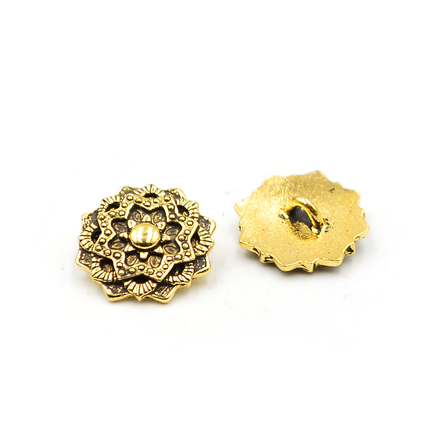 Mandala Button- Antique Gold