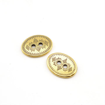 Mardi Gras- Gold , Buttons - Tierracast, Beadshop.com