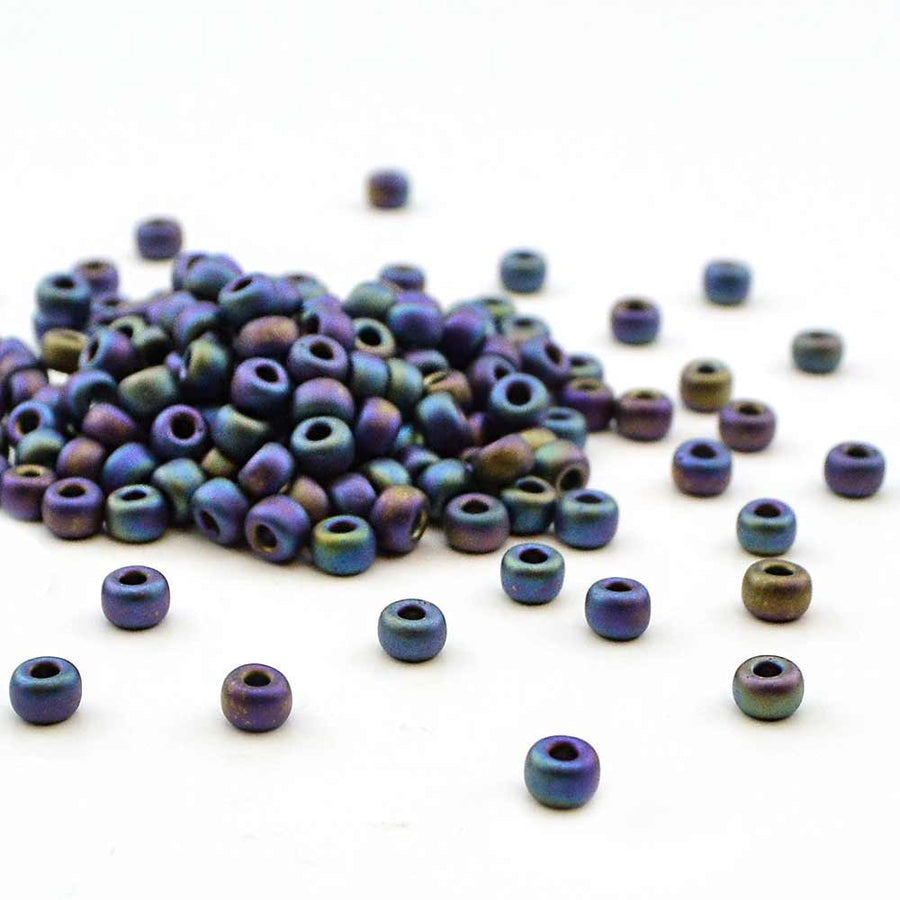 6-401FR Matte Black AB 6/0 , 6/0 Miyuki Seed Beads - Helby, Beadshop.com