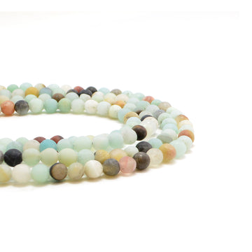 Matte Black-Gold Amazonite - 4mm - Beadshop.com
