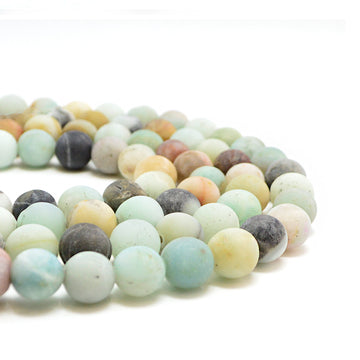 Matte Black-Gold Amazonite- 8mm - Beadshop.com