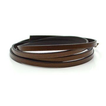 Metallic Brown- 5mm Strap Leather by the Yard
