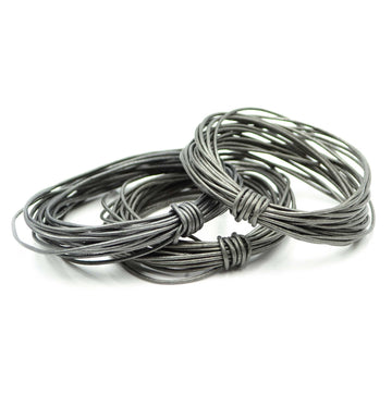 Metallic Grey- 1.0mm Indian Leather by the Yard