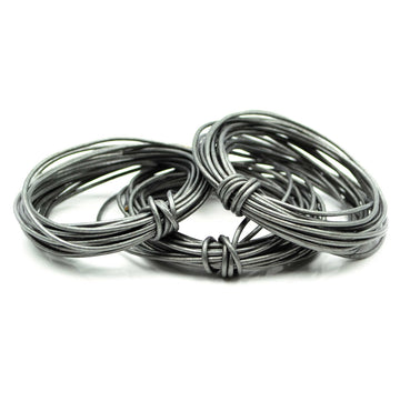 Metallic Grey- 1.5mm Indian Leather by the Yard