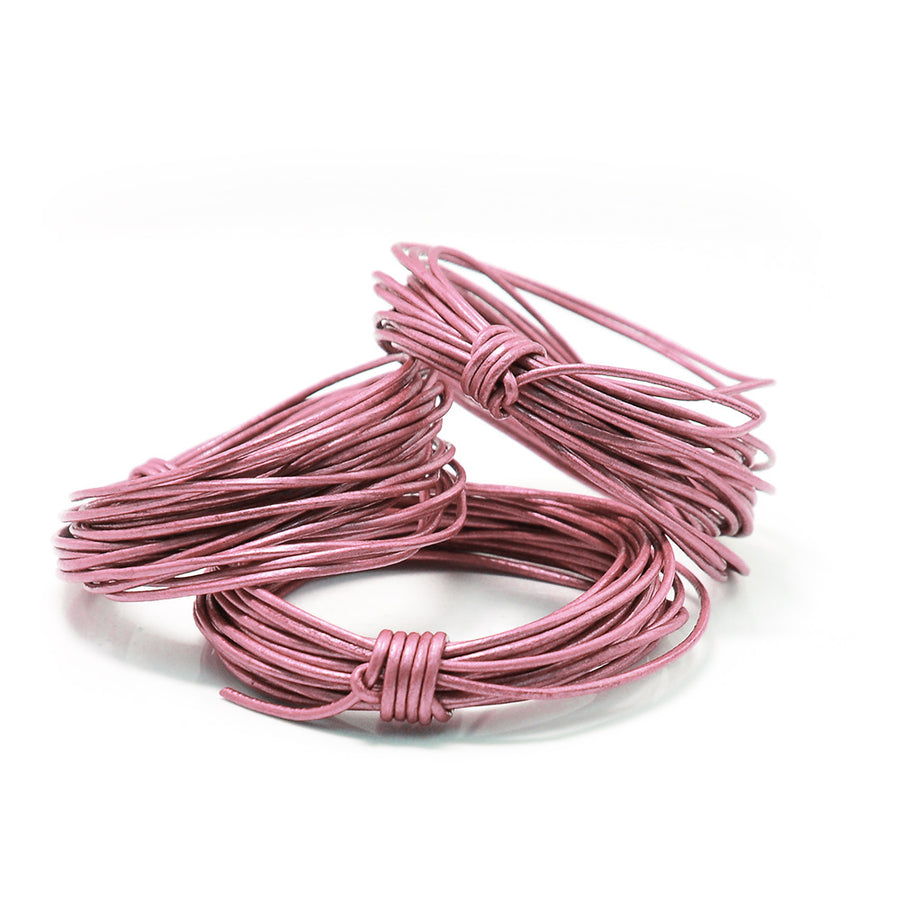 Metallic Pink- 1.0mm Indian Leather by the Yard
