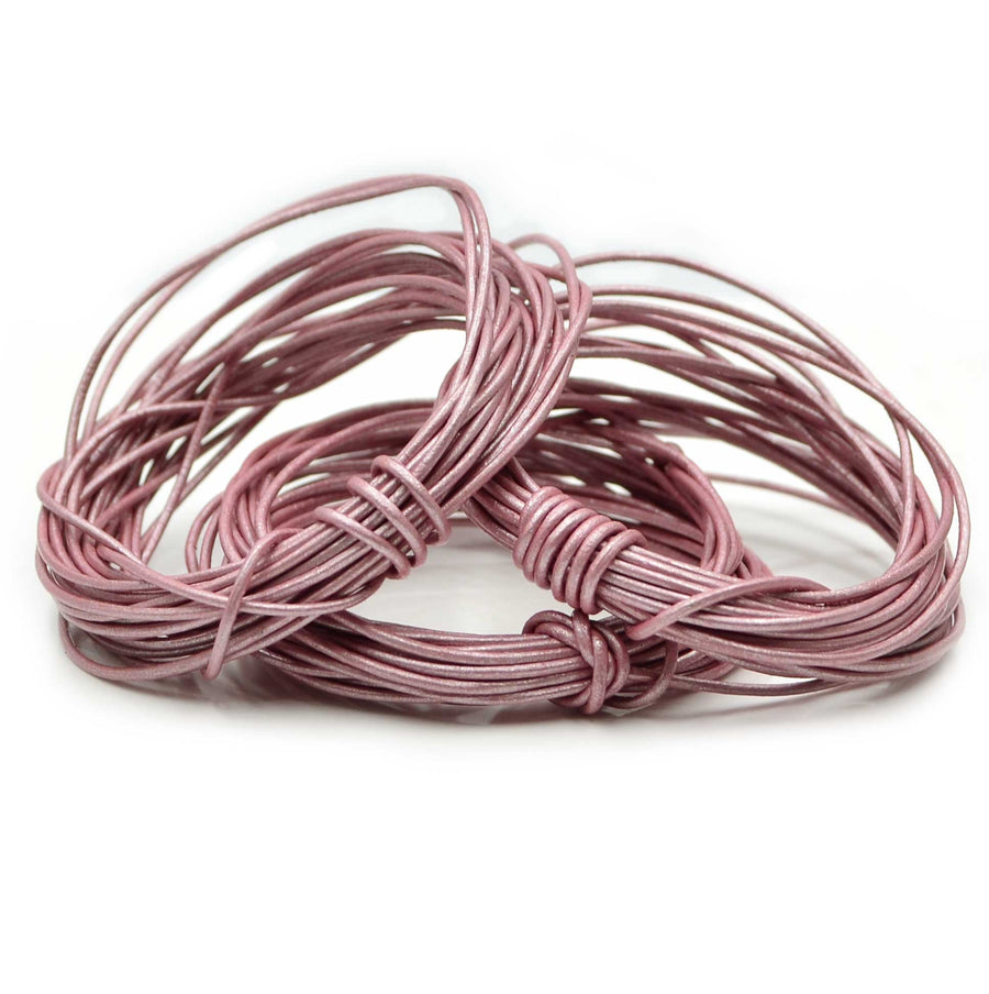 Metallic Pink- 1.5mm Indian Leather by the Yard