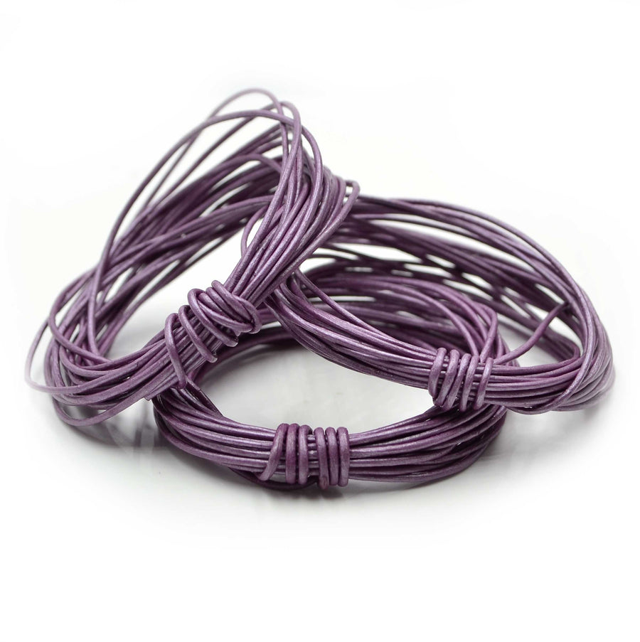 Metallic Purple- 1.0mm Indian Leather by the Yard