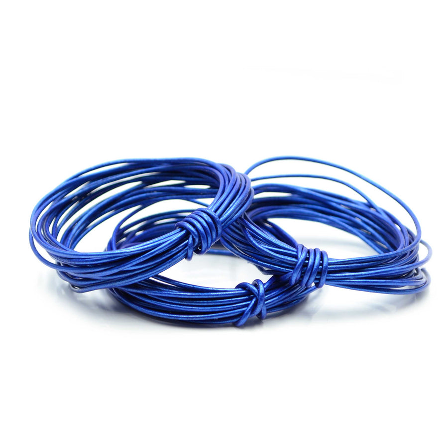 Metallic Sapphire- 1.5mm Indian Leather by the Yard