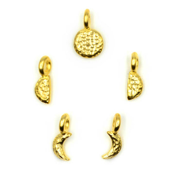 Moon Phases Charm Set- Gold Plate