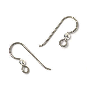 Niobium Ear Wires- Gun Metal , Ear Wires - Tierracast, Beadshop.com