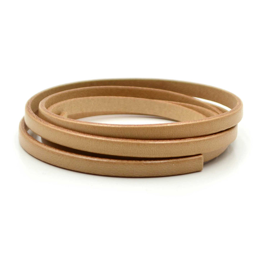 Natural- 5mm Strap Leather by the Yard