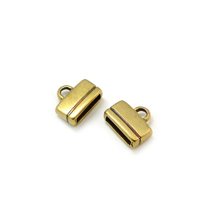Rectangle Loop Ends- Antique Brass (1 pair)