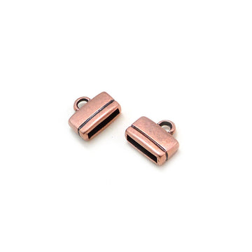 Rectangle Loop Ends- Antique Copper (1 pair)