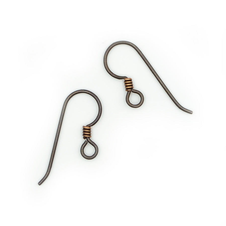 Niobium Ear Wires- Antique Bronze Finish (1 pair) 