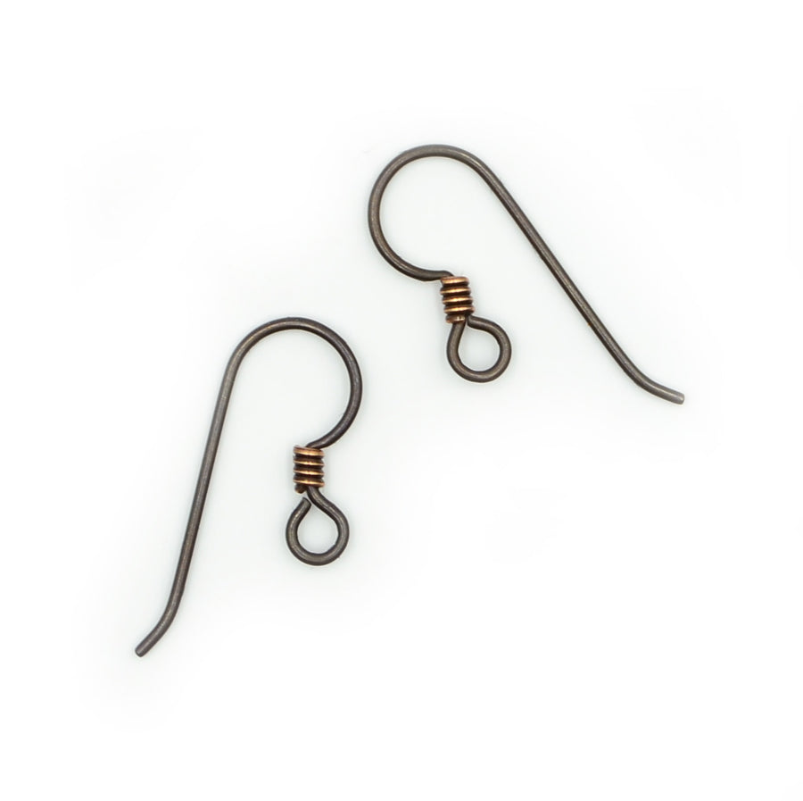 Niobium Ear Wires- Antique Bronze Finish (1 pair)