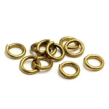 12mm/12g Round Bark Jump Rings- Antique Gold
