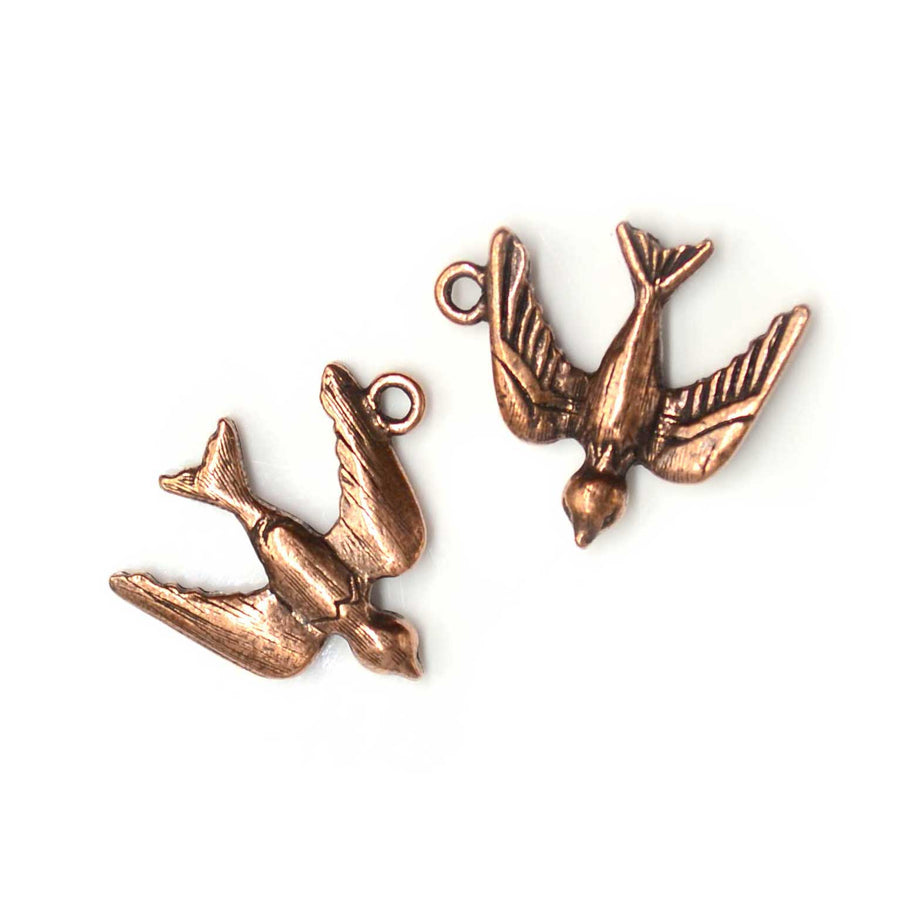 Bird Charm- Antique Copper