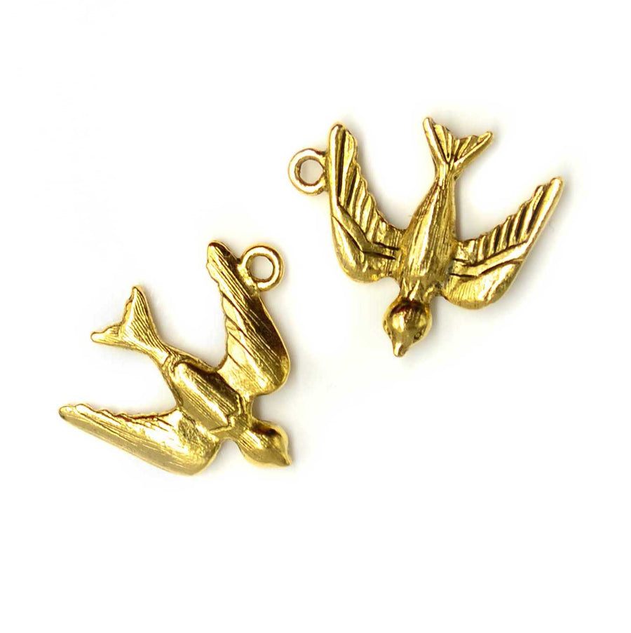 Bird Charm- Antique Gold