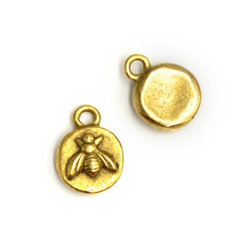 Itsy Bee Charm- Antique Gold