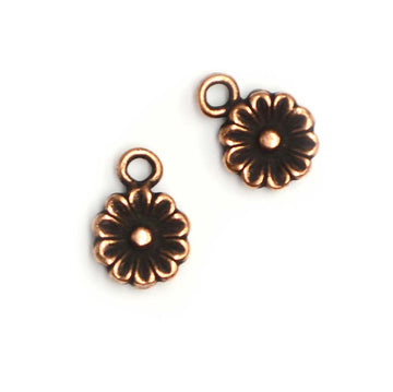 Itsy Flower Aster Charm- Antique Copper