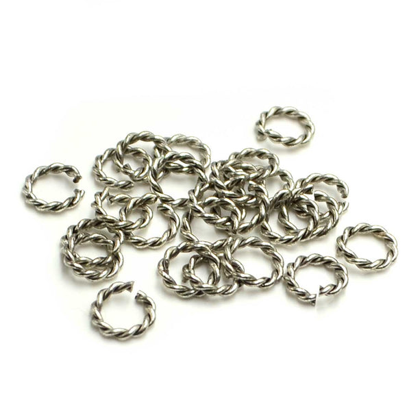 7.5mm/18g Round Textured Jump Rings- Antique Silver – Beadshop.com